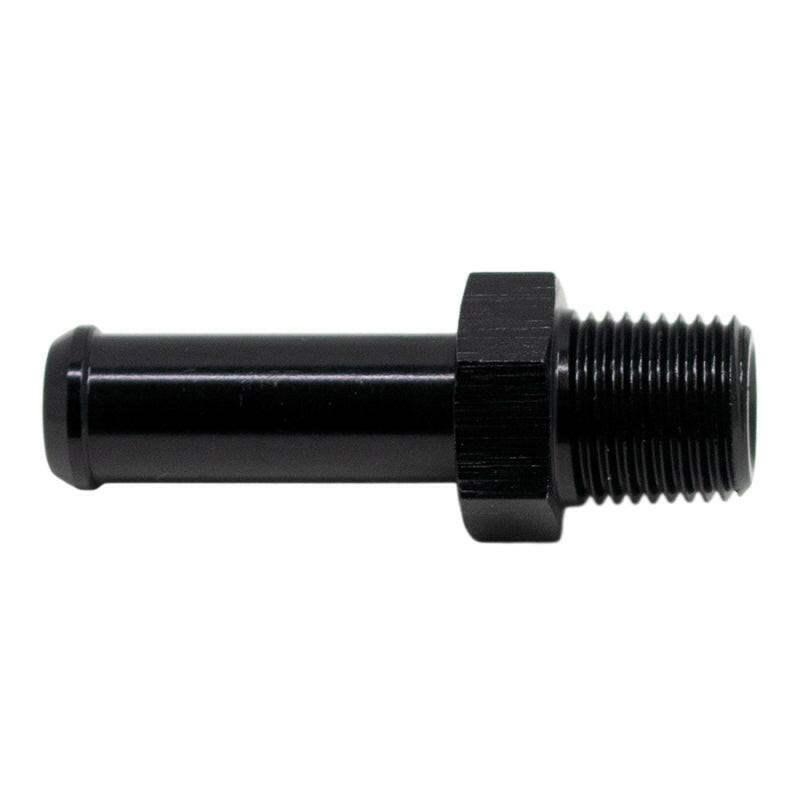 DeatschWerks 1/8in NPT Male Thread 5/16in Hose Barb - Anodized Matte Black Fittings DeatschWerks