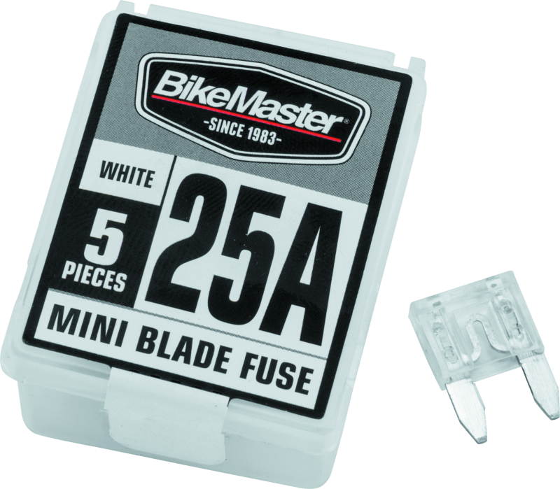 BikeMaster 5Piece 25A Replacement Mini Blade Fuse Light Accessories and Wiring BikeMaster