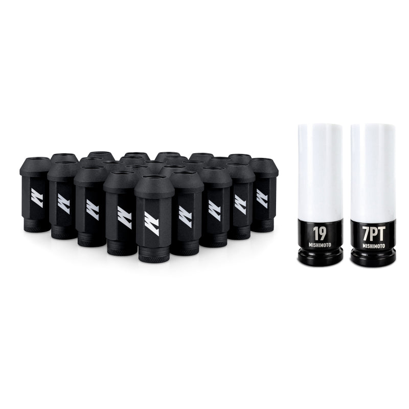 Mishimoto Steel Locking Lug Nuts M14x1.5 24pc Set Black Lug Nuts Mishimoto
