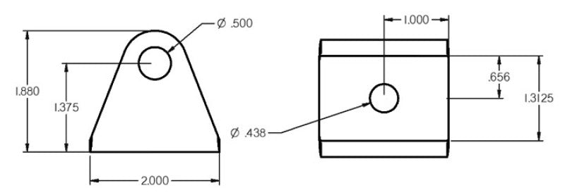 Ridetech Universal Shock Bracket Black Powdercoat Brackets Ridetech