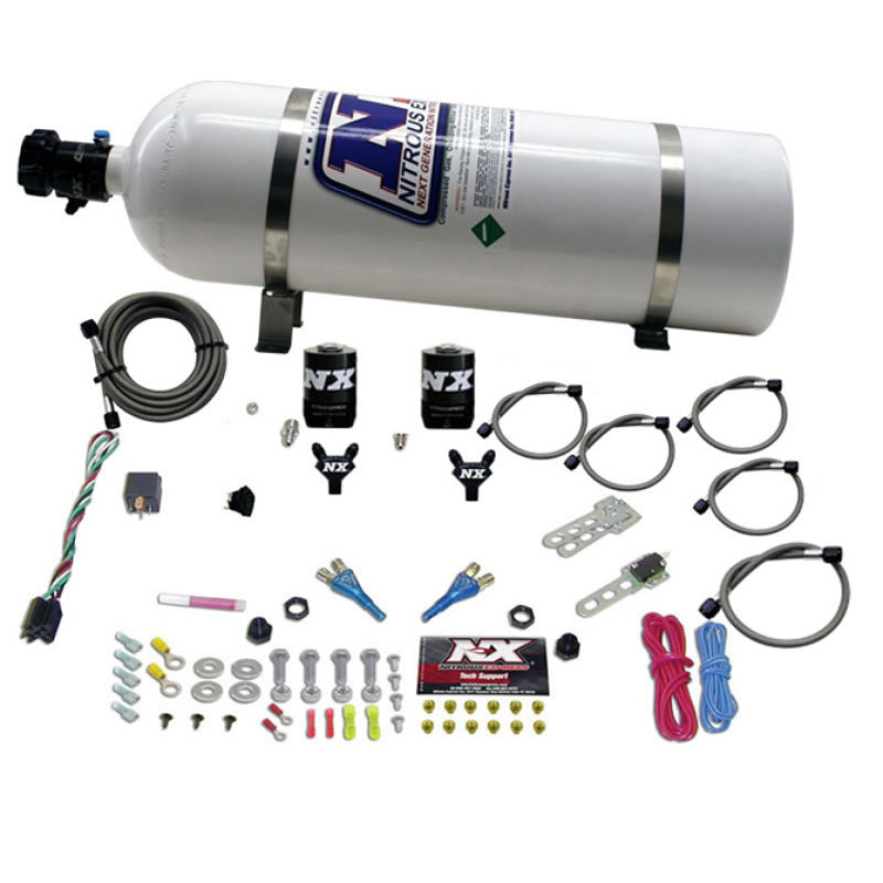 Nitrous Express Dual Nozzle Sport Compact Nitrous Kit (35-50-75HP) w/15lb Bottle Nitrous Systems Nitrous Express