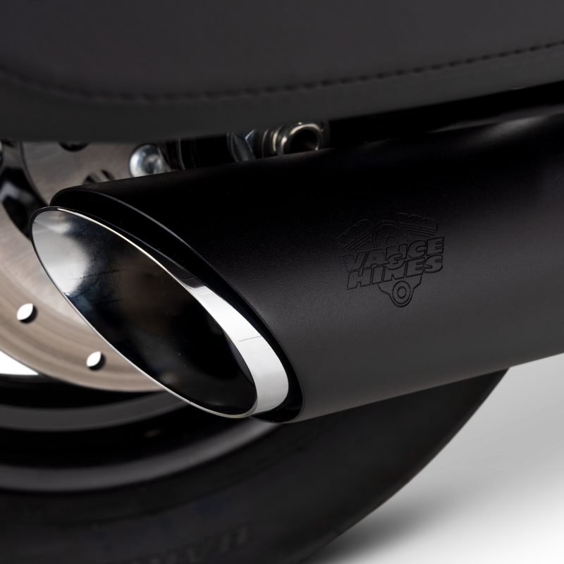 Vance & Hines 2025+ HD Softail Twin Slash 4in Round Black Slip-On Exhaust Motorcycle Slip-On Vance and Hines