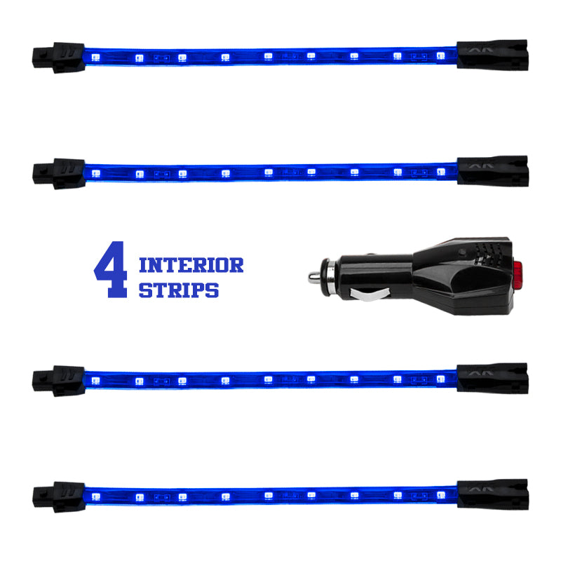XK Glow Single Color XKGLOW UnderglowLED Accent Light Car/Truck Kit Blue - 4x8In Light Accessories and Wiring XKGLOW