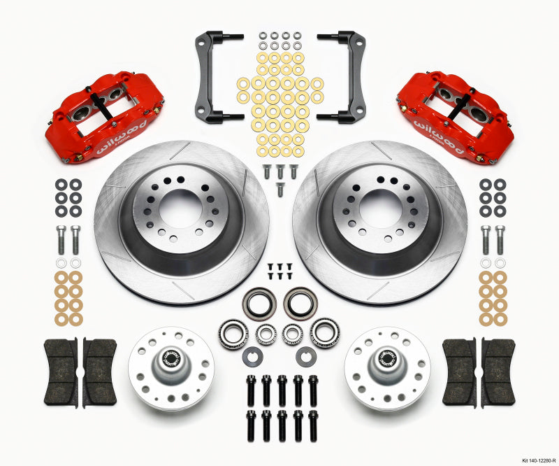 Wilwood Narrow Superlite 6R Front Hub & 1PC Rtr Kit 12.88in-Red 79-81 Camaro Big Brake Kits Wilwood