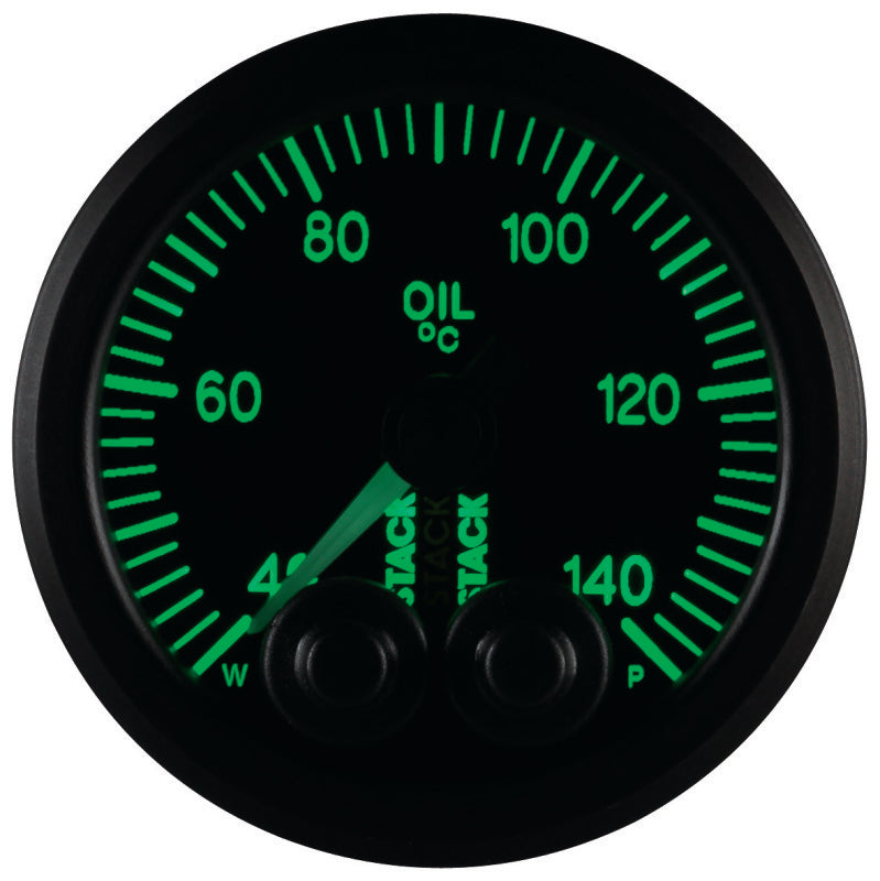 Autometer Stack 52mm 40-140 Deg C 1/8in NPTF Male Pro-Control Oil Temp Gauge - Black Gauges AutoMeter