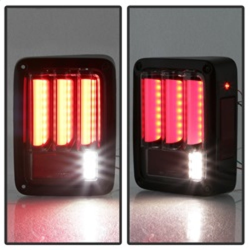 Spyder 07-16 Jeep Wrangler Version 2 Light Bar LED Tail Lights - Smoke (ALT-YD-JWA07V2-LBLED-BSM) Tail Lights SPYDER