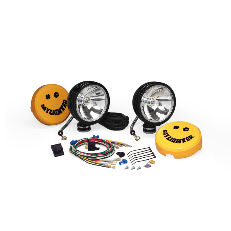 KC HiLiTES Daylighter 6in. Halogen Light 100w Spot Beam (Pair Pack System) - Black SS Light Bars & Cubes KC HiLiTES