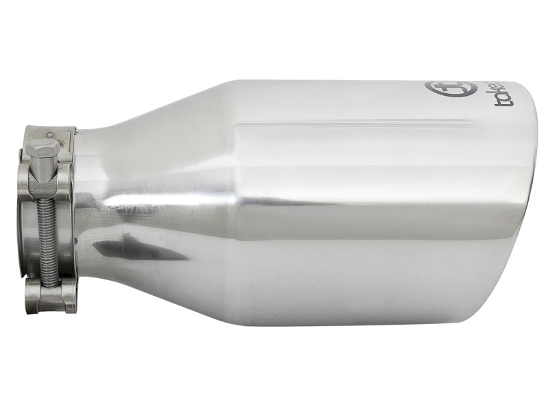 aFe Takeda 304 Stainless Steel Clamp-On Exhaust Tip 2.5in. Inlet / 4.5in. Outlet / 9in. L - Polished Tips aFe
