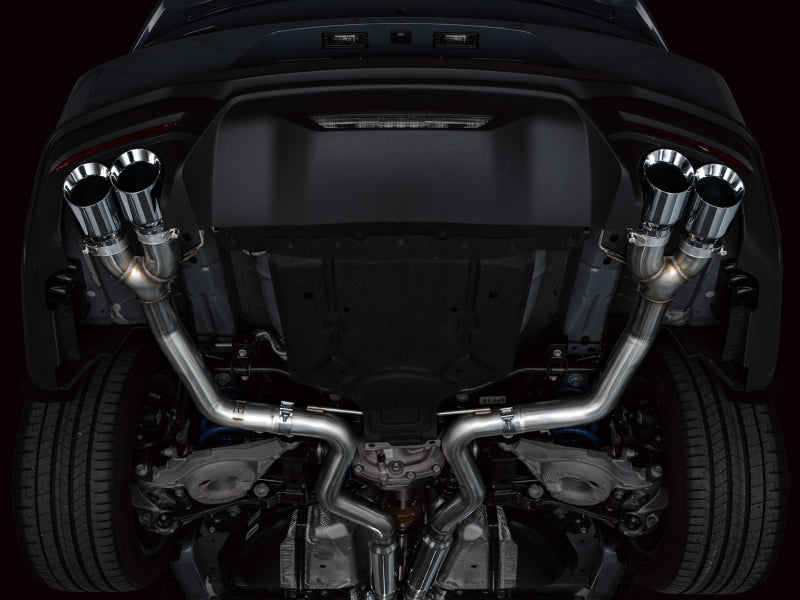 AWE 2024 Ford Mustang GT Fastback S650 RWD Track Edition Cat-Back Exhaust w/ Quad Chrome Silver Tips Catback AWE Tuning