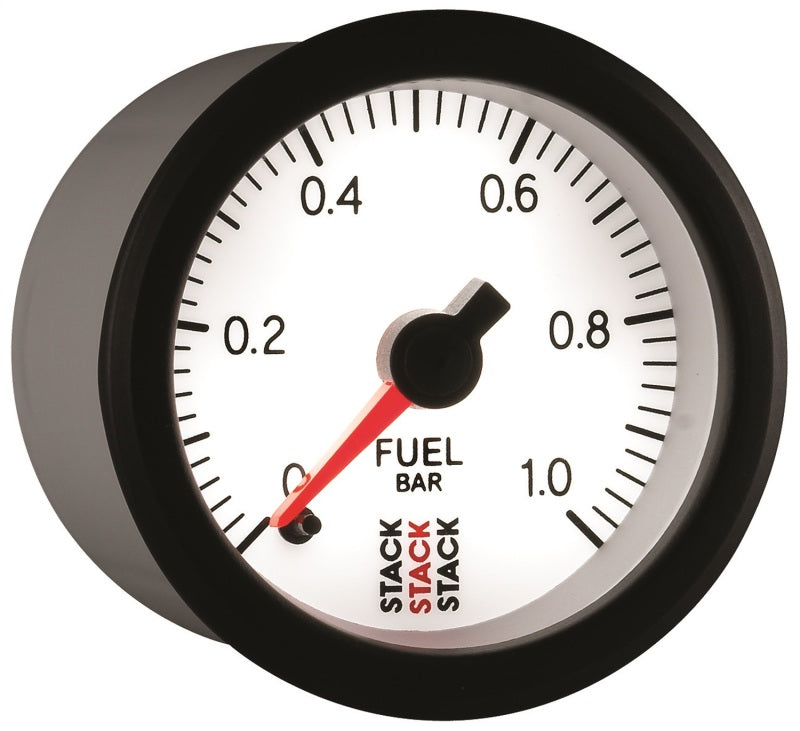 Autometer Stack 52mm 0-1 Bar M10 Male Pro Stepper Motor Fuel Pressure Gauge - White Gauges AutoMeter