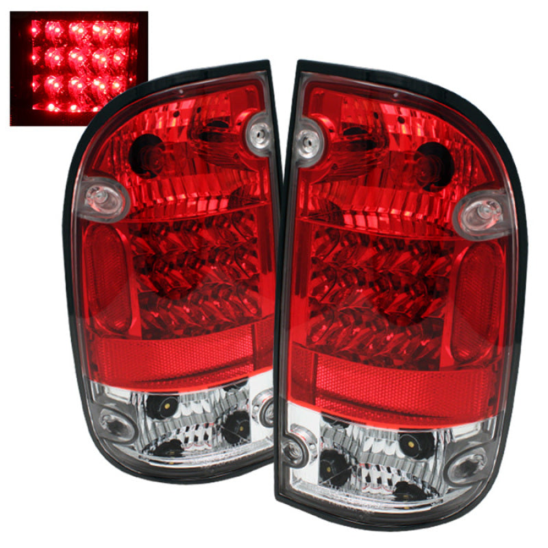 Spyder Toyota Tacoma 01-04 LED Tail Lights Red Clear ALT-YD-TT01-LED-RC Tail Lights SPYDER