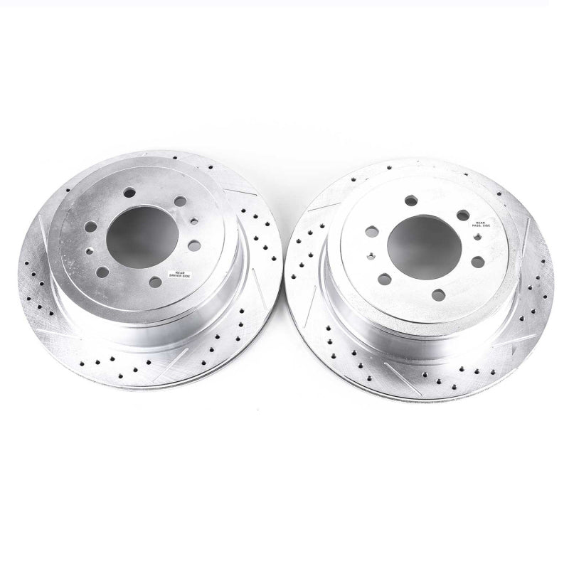 Power Stop 04-11 Ford F-150 Rear Evolution Drilled & Slotted Rotors - Pair Brake Rotors - Slot & Drilled PowerStop