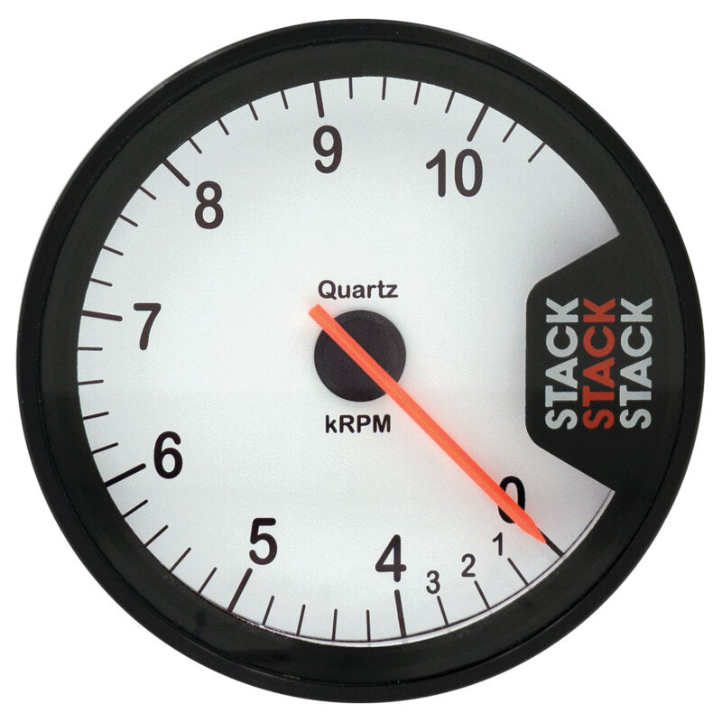 Autometer Stack Clubman Tachometer 80mm 0-10K RPM - White Gauges AutoMeter