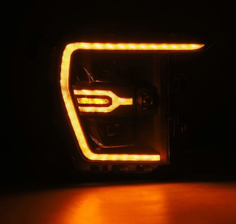 AlphaRex 21-22 Ford F150 Luxx-Series Projector Headlights Black w/Activ Light/Seq Signal Headlights AlphaRex