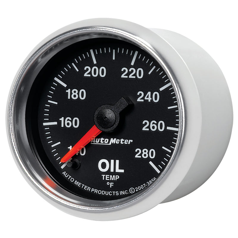 Autometer GS Series 2-1/16in Oil Temperature Gauge 140-280 Degrees Electric Full Sweep Gauges AutoMeter
