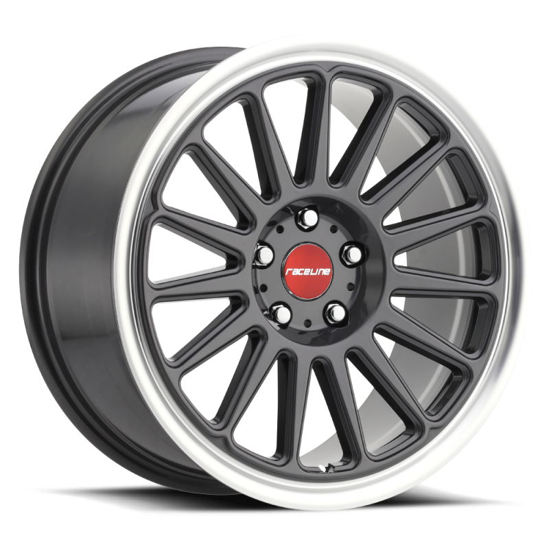 Raceline 315G Grip 18x8.5in / 5x114.3 BP / 45mm Offset / 72.6mm Bore - Gunmetal & Machined Wheel Wheels - Cast Raceline