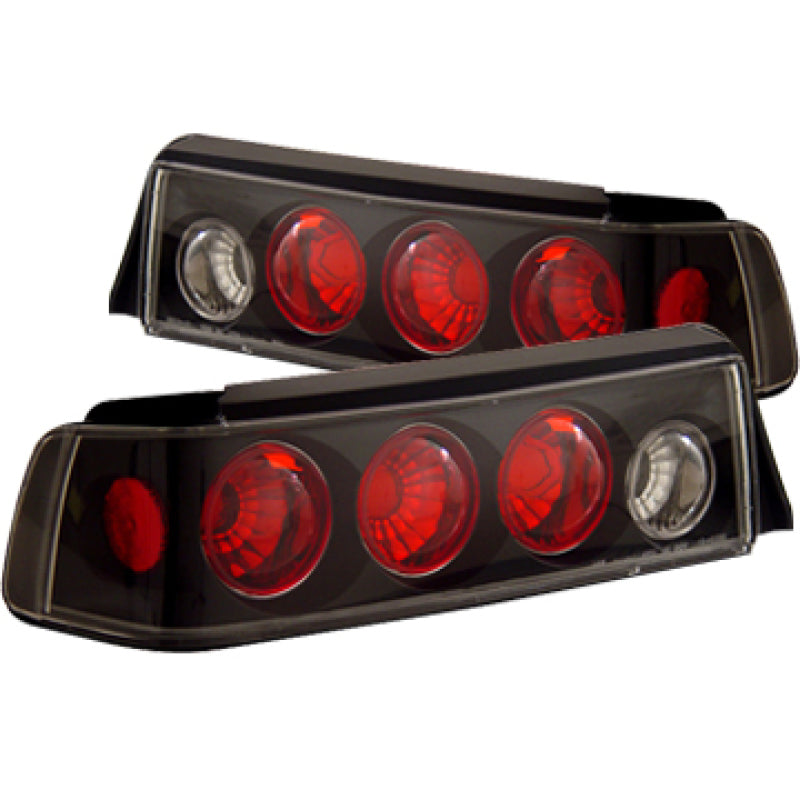 ANZO 1988-1991 Honda Civic Taillights Black Tail Lights ANZO