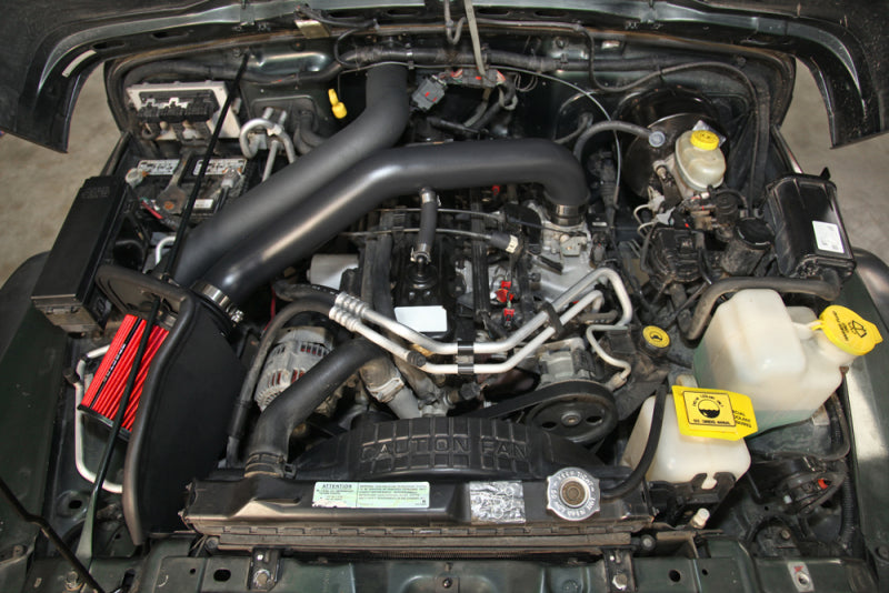 Spectre 97-06 Jeep Wrangler L6-4.0L F/I Air Intake Kit - Tex. Black w/Red Filter Cold Air Intakes Spectre