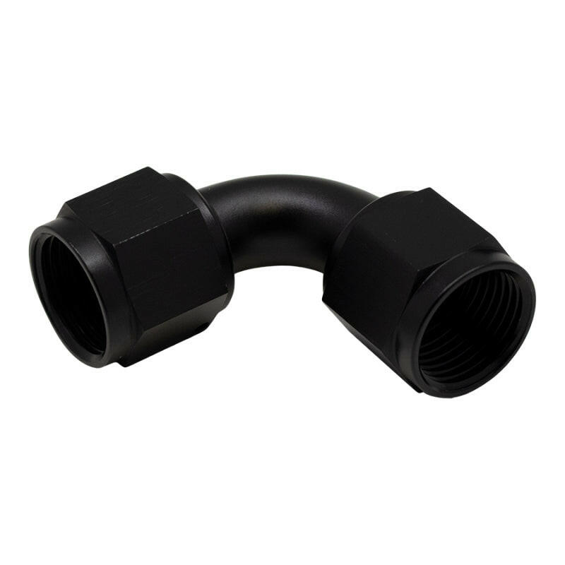 DeatschWerks 10AN Flare Female Swivel 90-Degree to 10AN Flare Female Swivel - Anodized Matte Black Fittings DeatschWerks