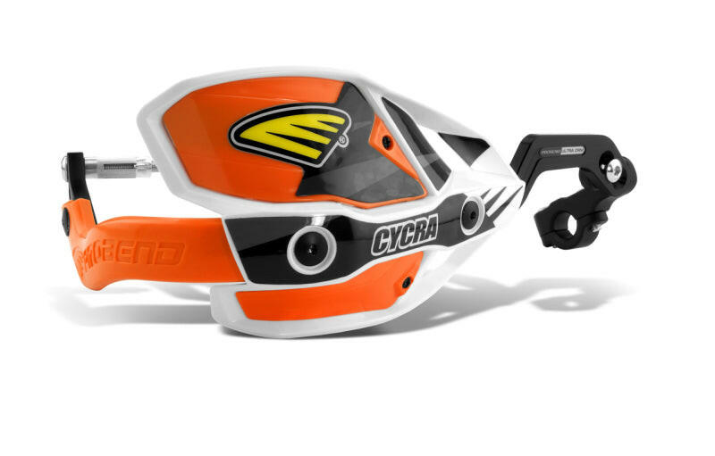 Cycra CRM Ultra 7/8 in. Clamp w/White Shields/Orange Covers Hand Guards Cycra