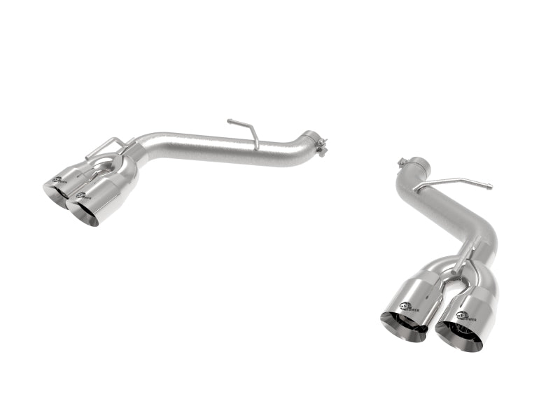 aFe POWER MACH Force-Xp 3in Axle-Back Exhaust 16-20 Chevy Camaro SS V8 6.2L w/o Mufflers - Polished Catback aFe