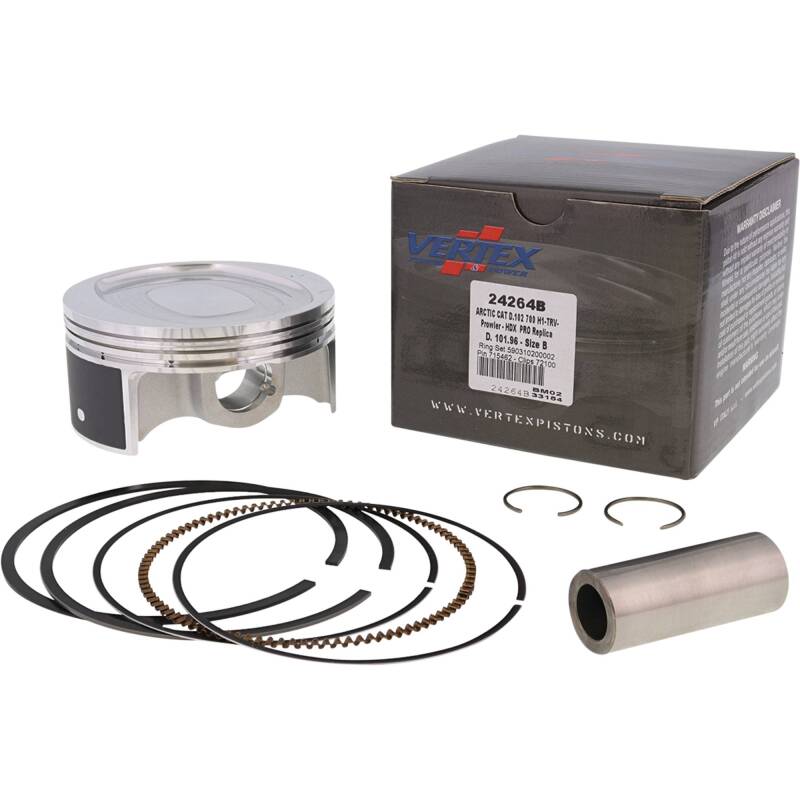 Vertex Piston 08-11 Arctic Cat 700 H1 EFI 700cc Forged Replica Piston Kit Piston Sets - Powersports Vertex Pistons