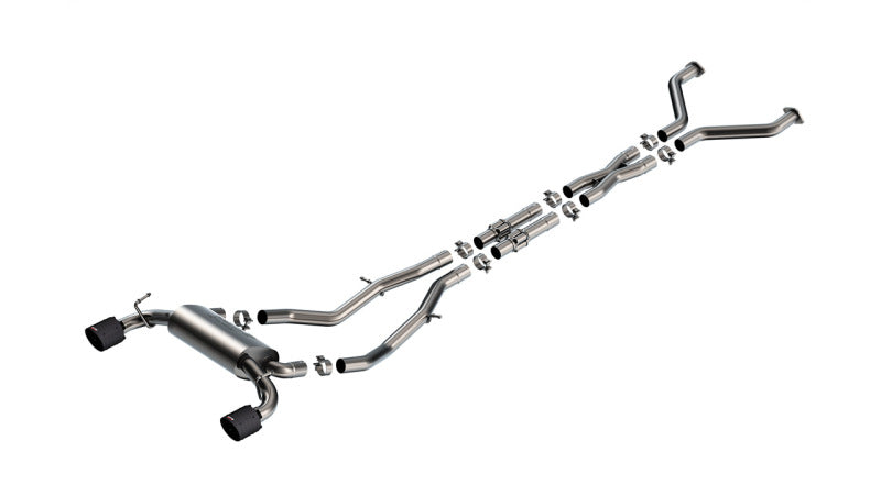 Borla 23-24 Nissan Z 2.5in S-Type Cat Back Exhaust 4.5in Tip - Carbon Fiber Black Anodized Catback Borla