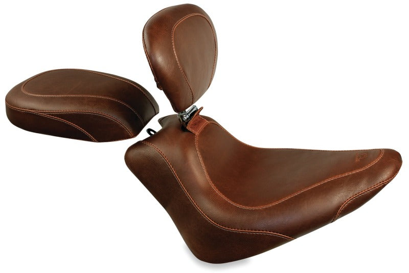 Mustang 11-13 Harley Blackline, 12-17 Slim/Slim S Tripper Passenger Seat - Distressed Brown Passenger Motorcycle Seats Mustang Motorcycle