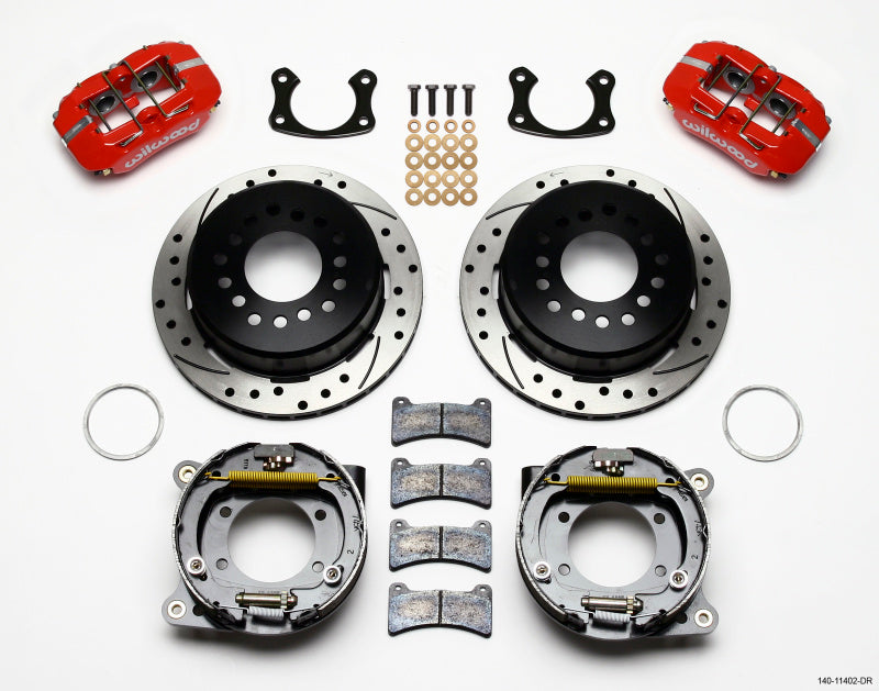 Wilwood Dynapro Low-Profile 11.00in P-Brake Kit Drill-Red New Big Ford 2.36in Offset Big Brake Kits Wilwood