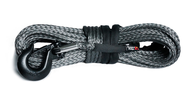 Rugged Ridge Synthetic Winch Line Dark Gray 7/16in x 90 Ft Winch Kit Rugged Ridge