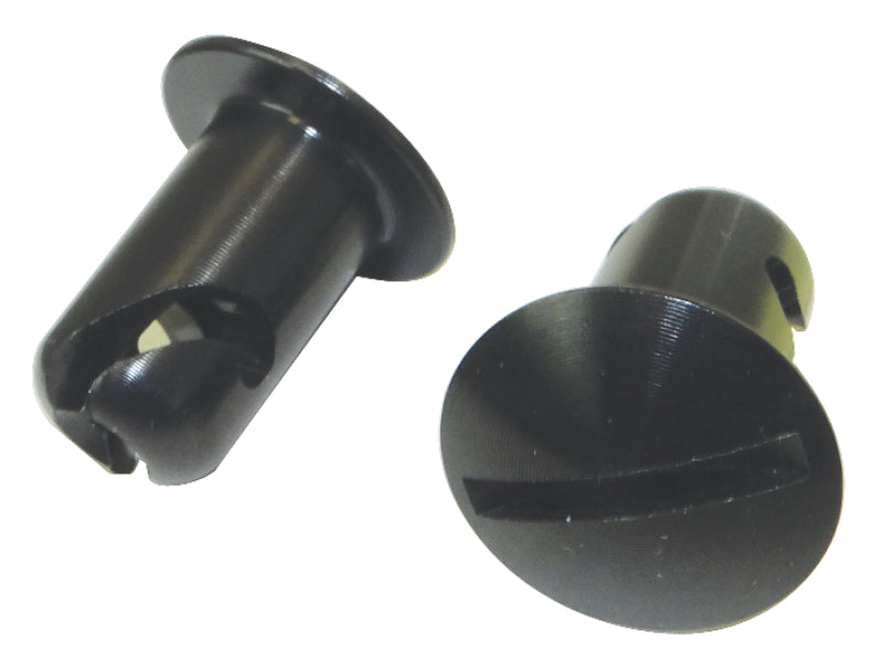 Moroso Quick Fastener - Oval Head - 7/16in x .500in - Aluminum - Black - 10 Pack Fittings Moroso