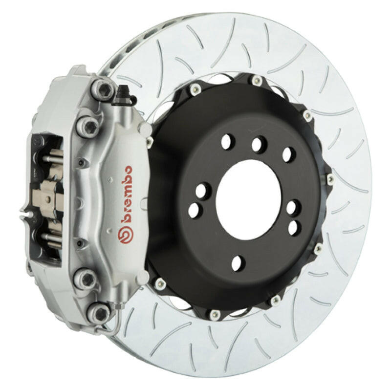 Brembo 06-13 Corvette Z06 Excl CC Brakes Rr GT BBK 4Pist Cast 345x28 2pc Rotor Slot Type3-Silver Brake Kits - Performance Slot Brembo