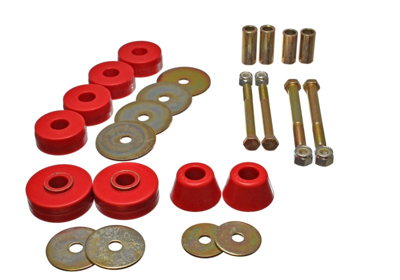Energy Suspension Chevy Pickup Body Mounts - Red Bushing Kits Energy Suspension