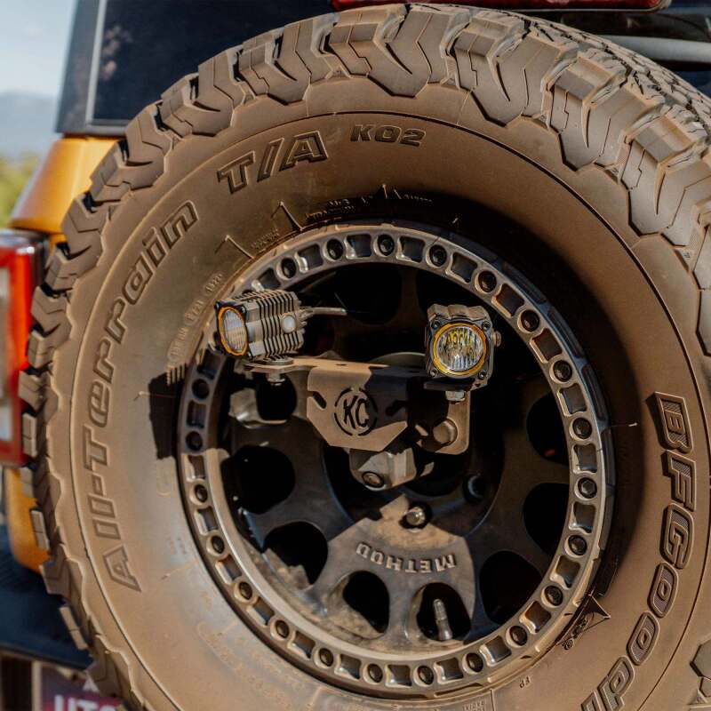 KC HiLiTES 21-24 Ford Bronco Spare Tire Carrier Light Mount w/ M12x1.5 Lug Nuts Light Mounts KC HiLiTES