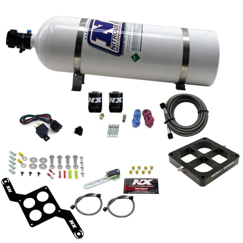 Nitrous Express Dominator Single Entry Billet Crossbar Stage 6 Nitrous Kit (50-300HP) w/15lb Bottle Nitrous Systems Nitrous Express