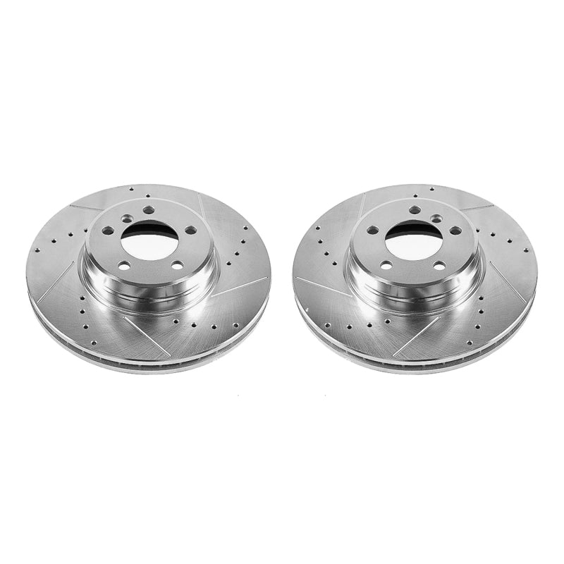 Power Stop 03-05 Land Rover Range Rover Front Evolution Drilled & Slotted Rotors - Pair Brake Rotors - Slot & Drilled PowerStop