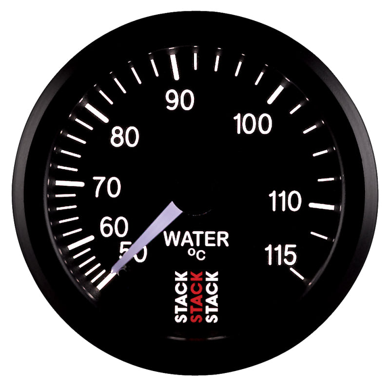 Autometer Stack Instruments 52mm 50-115 Celsius 3/8 BSPT (M) Mechanical Water Temp Gauge - Black Gauges AutoMeter