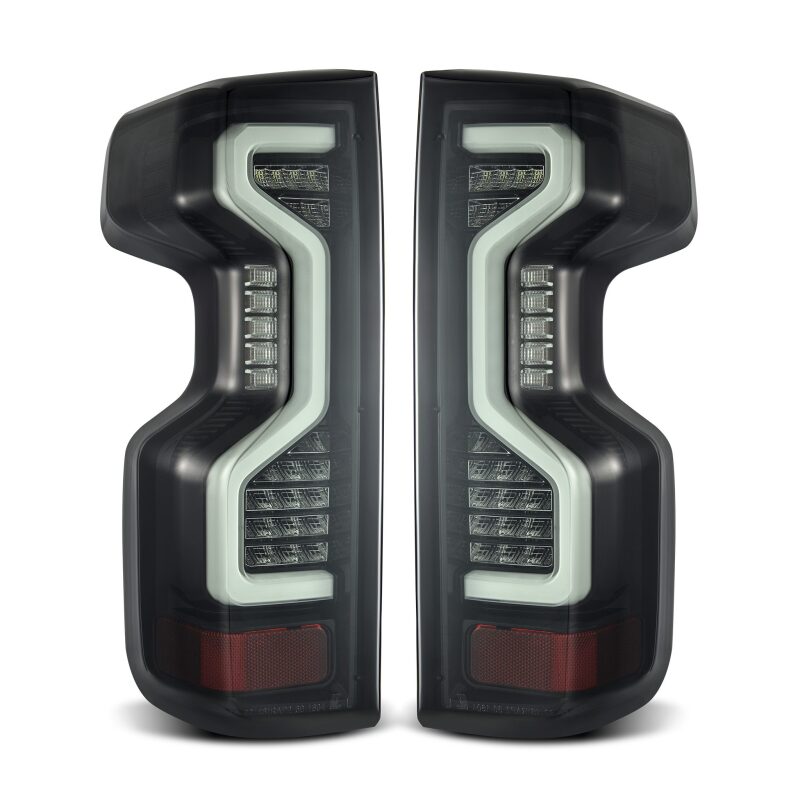 AlphaRex 19-23 Chevrolet Silverado 1500/2500HD/3500HD PRO-Series LED Tail Lights Jet Black Tail Lights AlphaRex