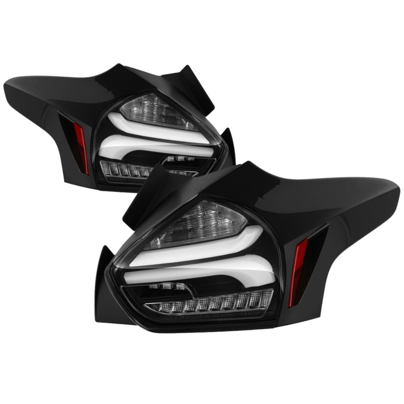 Spyder 15-17 Ford Focus Hatchback LED Tail Lights w/Indicator/Reverse - Black (ALT-YD-FF155D-LED-BK) Tail Lights SPYDER