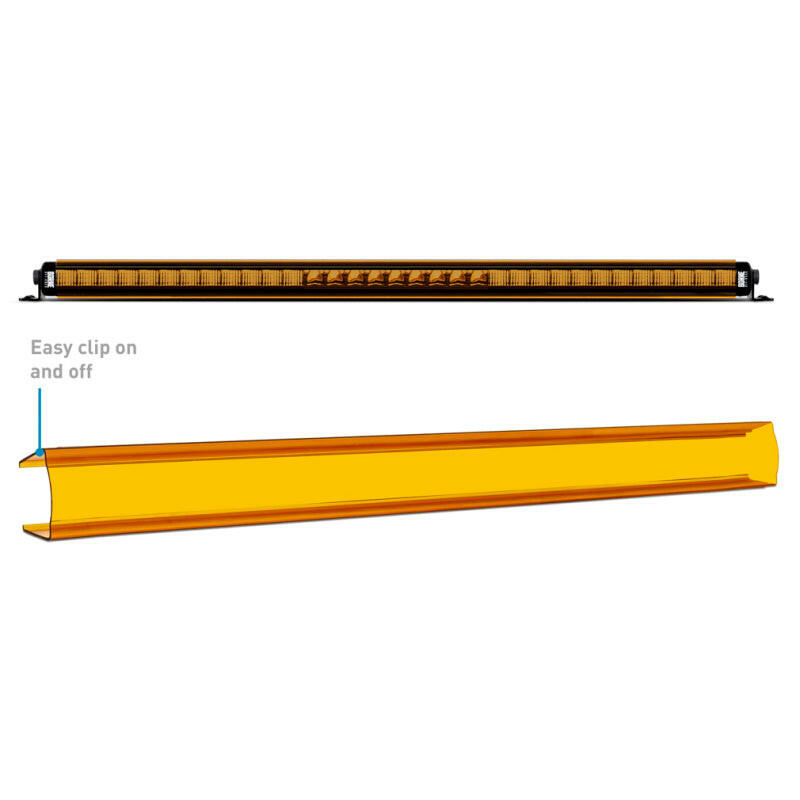 Borne Off-Road Light Bar Cover Single Row 30in Amber Light Covers and Guards Borne Off-Road