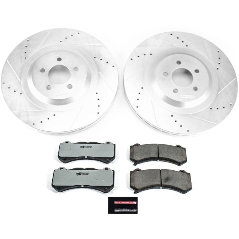 Power Stop 15-20 Dodge Charger Front Z26 Street Brake Kit Brake Rotors - Slot & Drilled PowerStop