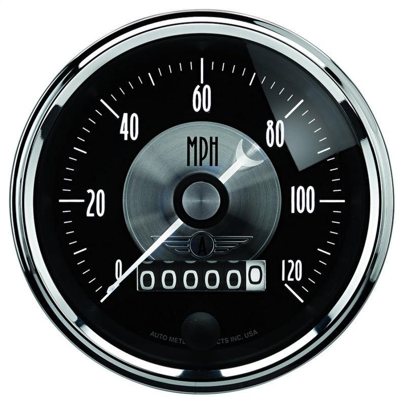 Autometer Prestige Series Black 3-3/8in 120mph Electronic Programmable Speedometer Gauge Gauges AutoMeter