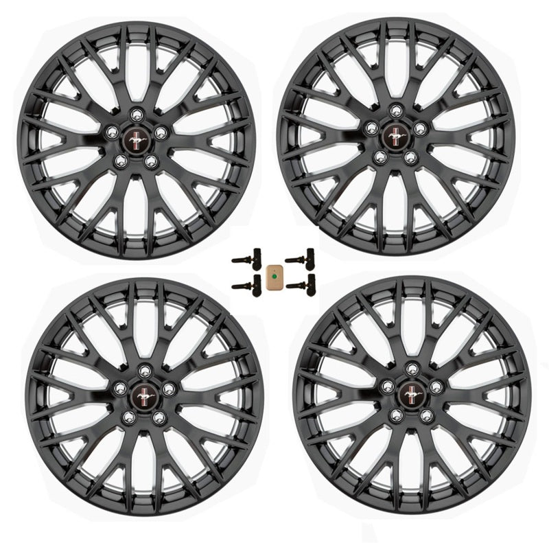 Ford Racing 15-16 Mustang GT 19X9 and 19X9.5 Wheel Set with TPMS Kit - Matte Black Wheels - Cast Ford Racing
