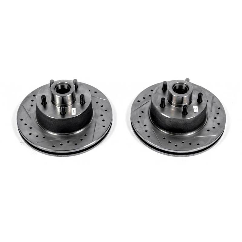 Power Stop 75-76 Chrysler Cordoba Front Evolution Drilled & Slotted Rotors - Pair Brake Rotors - Slot & Drilled PowerStop