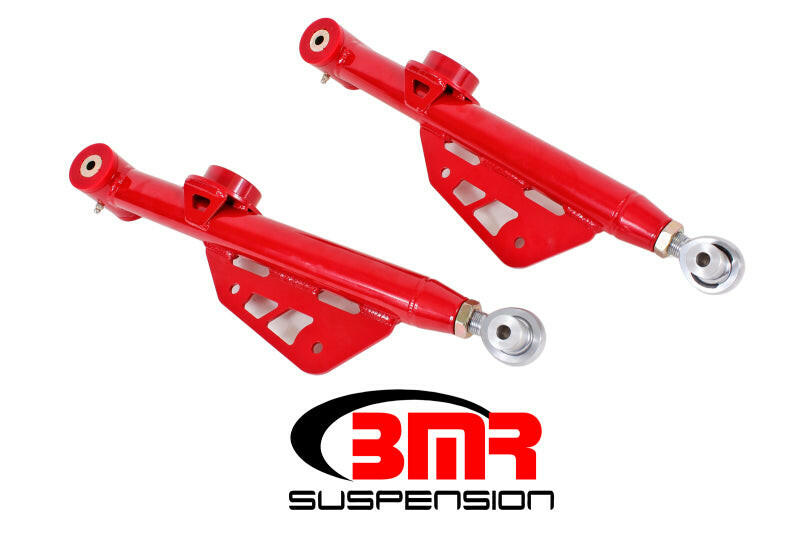 BMR 79-98 Fox Mustang Single Adj. Lower Control Arms / Rod End (Polyurethane) - Red Control Arms BMR Suspension