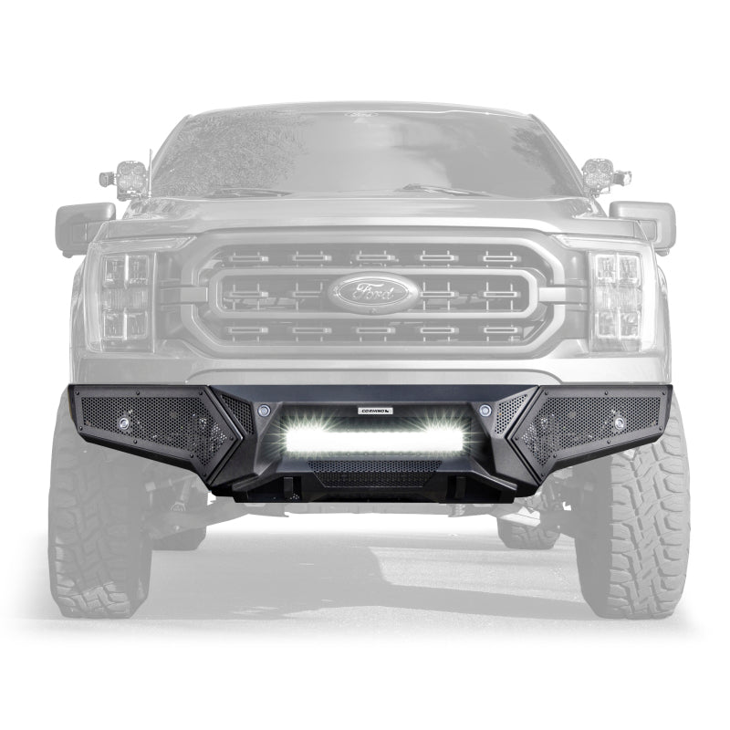 Go Rhino 21-23 Ford F-150 (4dr) Element Front Bumper w/ Power Bar - Tex. Blk Bumpers - Steel Go Rhino