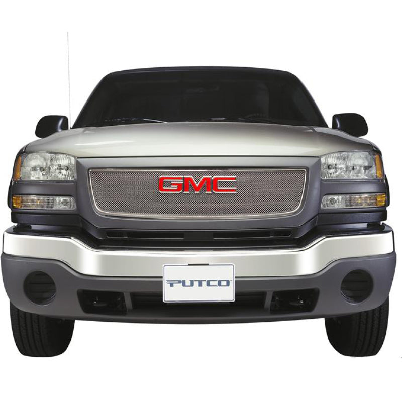 Putco 03-06 GMC Sierra Light/Heavy Duty (Covering Logo) - Bolt on Liquid Mesh Grilles Grilles Putco