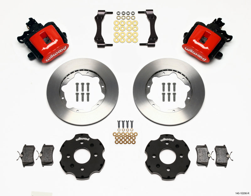 Wilwood Combination Parking Brake Rear Kit 11.00in Red Civic / Integra Disc 2.39 Hub Offset Brake Calipers - Perf Wilwood