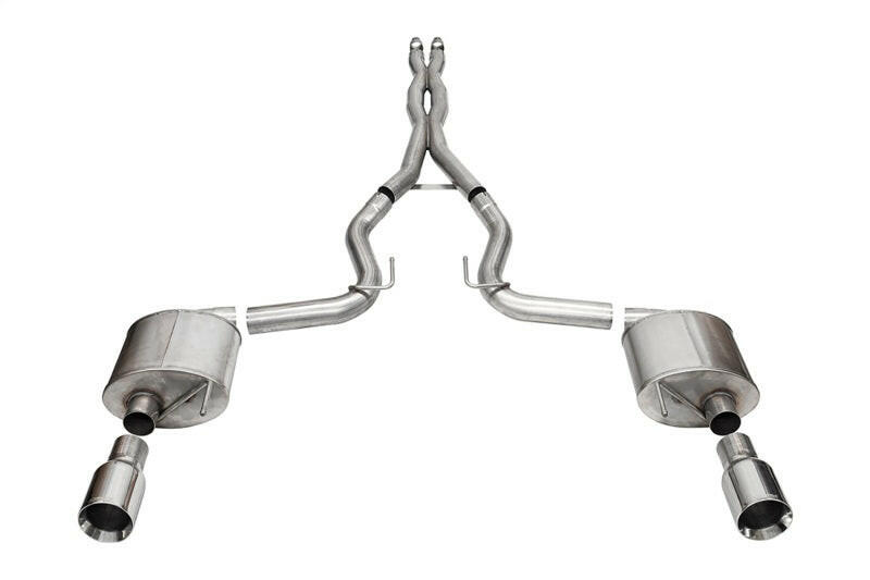 Corsa 24+ Ford MustangGT Sport Cat-Back Exhaust Sys. 3.0in Dual Rear Exit w/4.5in Straight Cut Tips Catback CORSA Performance