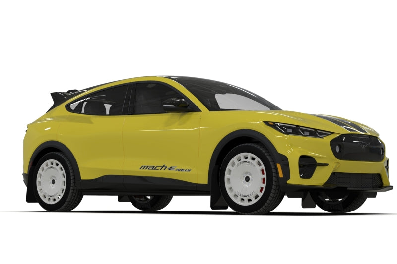 Rally Armor 2021-25 Ford Mach-E Rally Edition Black UR Mud Flap Metallic Black Logo Mud Flaps Rally Armor